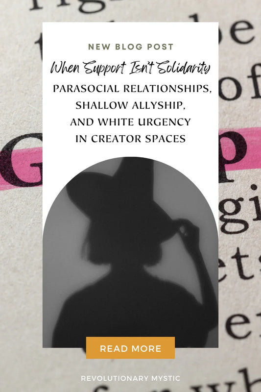 When Support Isn't Solidarity: Parasocial Relationships, Shallow Allyship, and White Urgency in Creator Spaces
