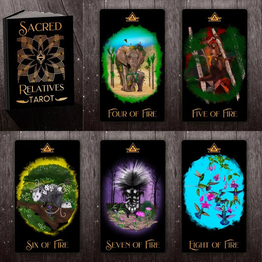 PREORDER Sacred Relatives Tarot Deck – Eco-Centric & Animism-Inspired Tarot, Black & Indigenous Created, Hand-Illustrated Indie Tarot Deck