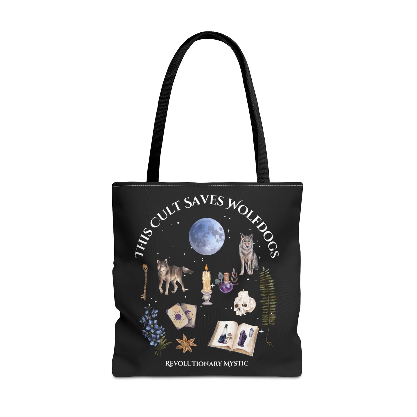 Mystical Wolfdog Tote Bag - Cult Saves Wolfdogs & Hexing Haters Design