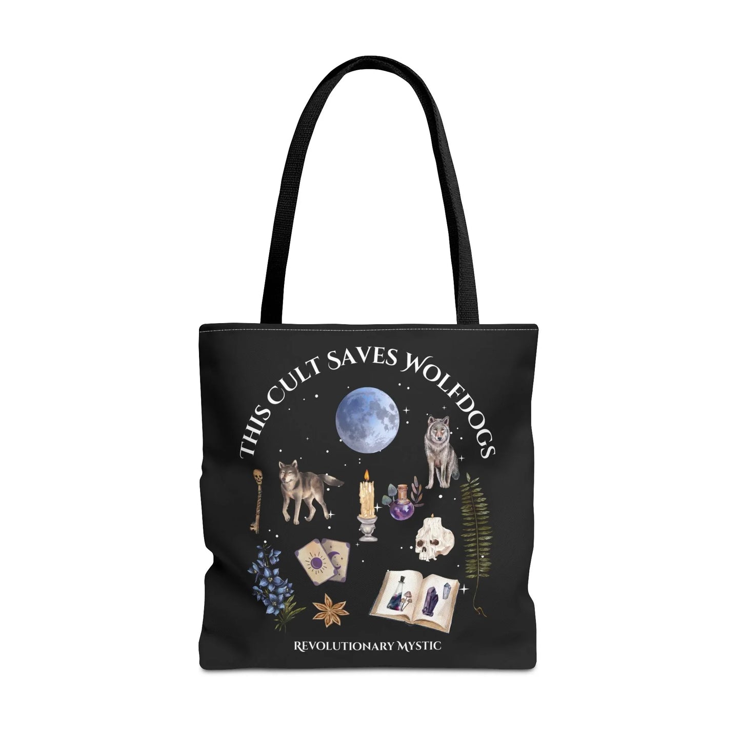 Mystical Wolfdog Tote Bag - Cult Saves Wolfdogs & Hexing Haters Design