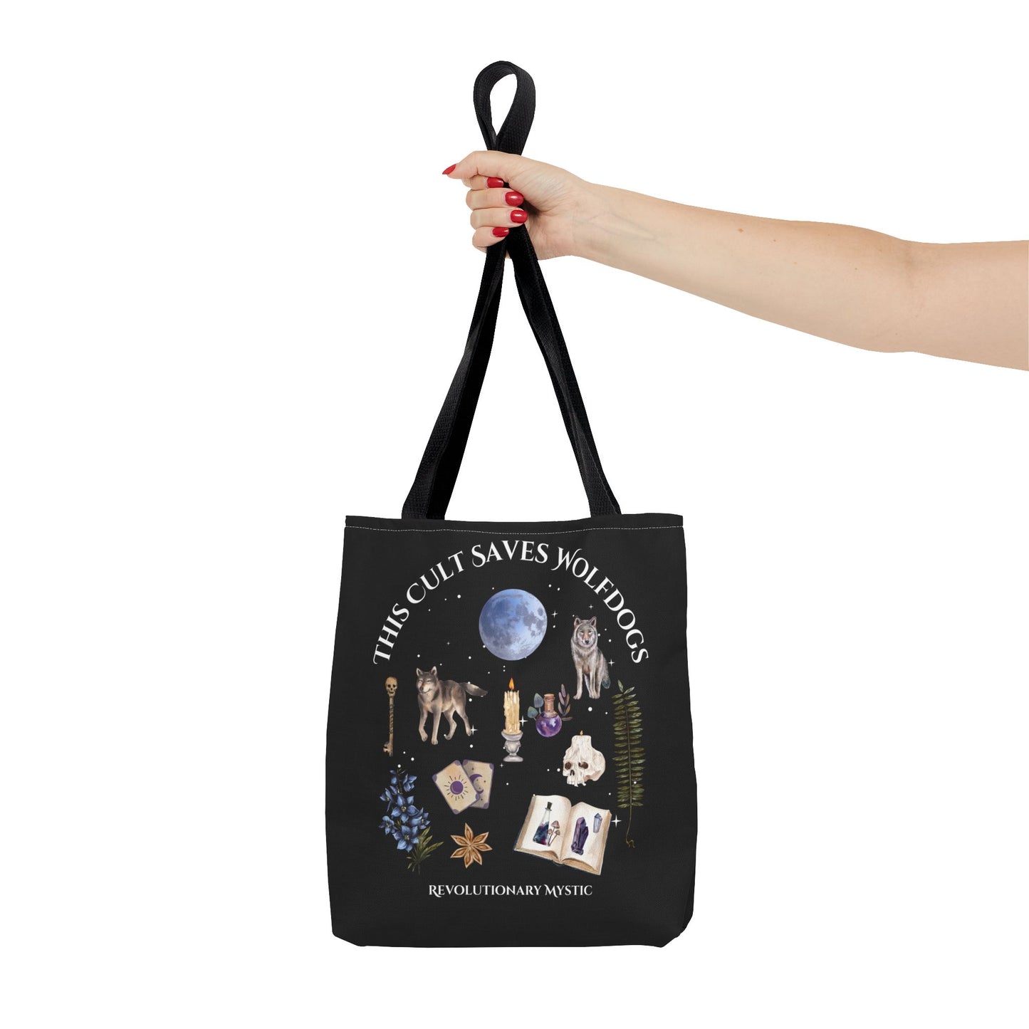 Mystical Wolfdog Tote Bag - Cult Saves Wolfdogs & Hexing Haters Design