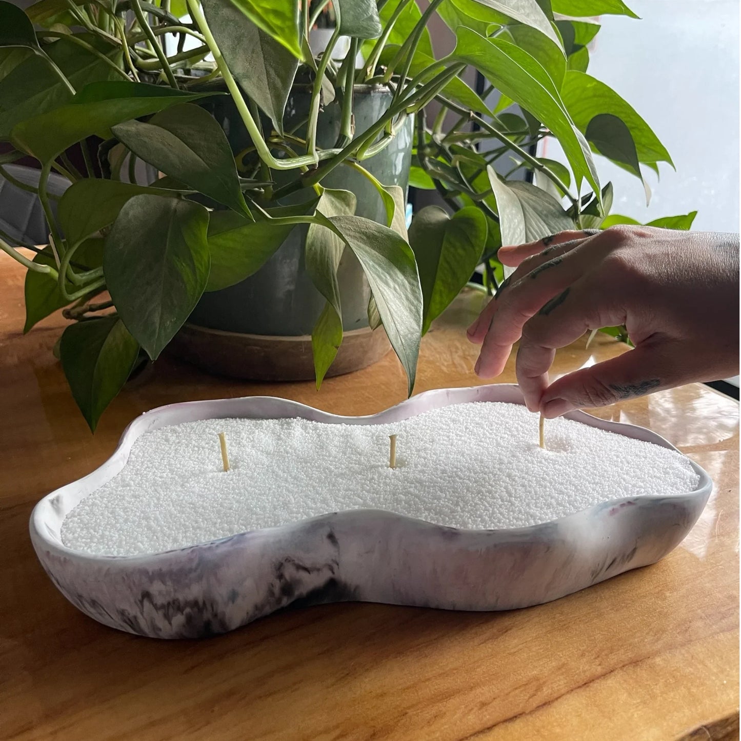 Modern Irregular Shape Jesmonite Centerpiece Bowl