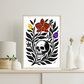 Art Print - "Skull Garden" Folk Art Minimal Modern Botanical