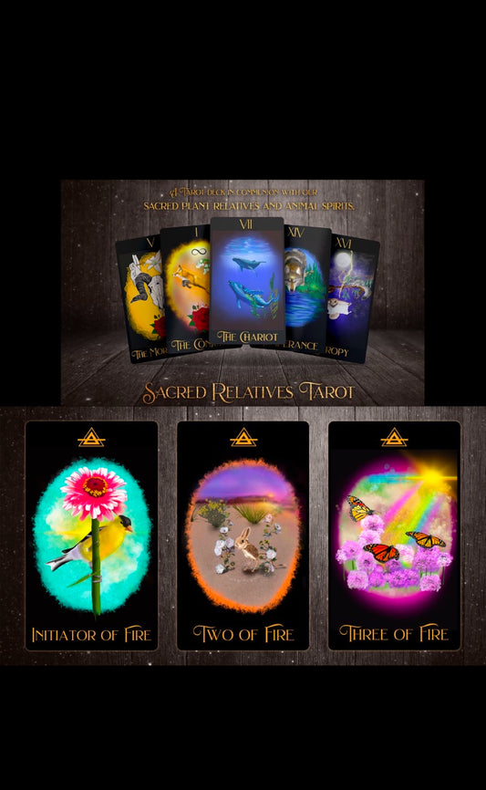 PREORDER Sacred Relatives Tarot Deck – Eco-Centric & Animism-Inspired Tarot, Black & Indigenous Created, Hand-Illustrated Indie Tarot Deck