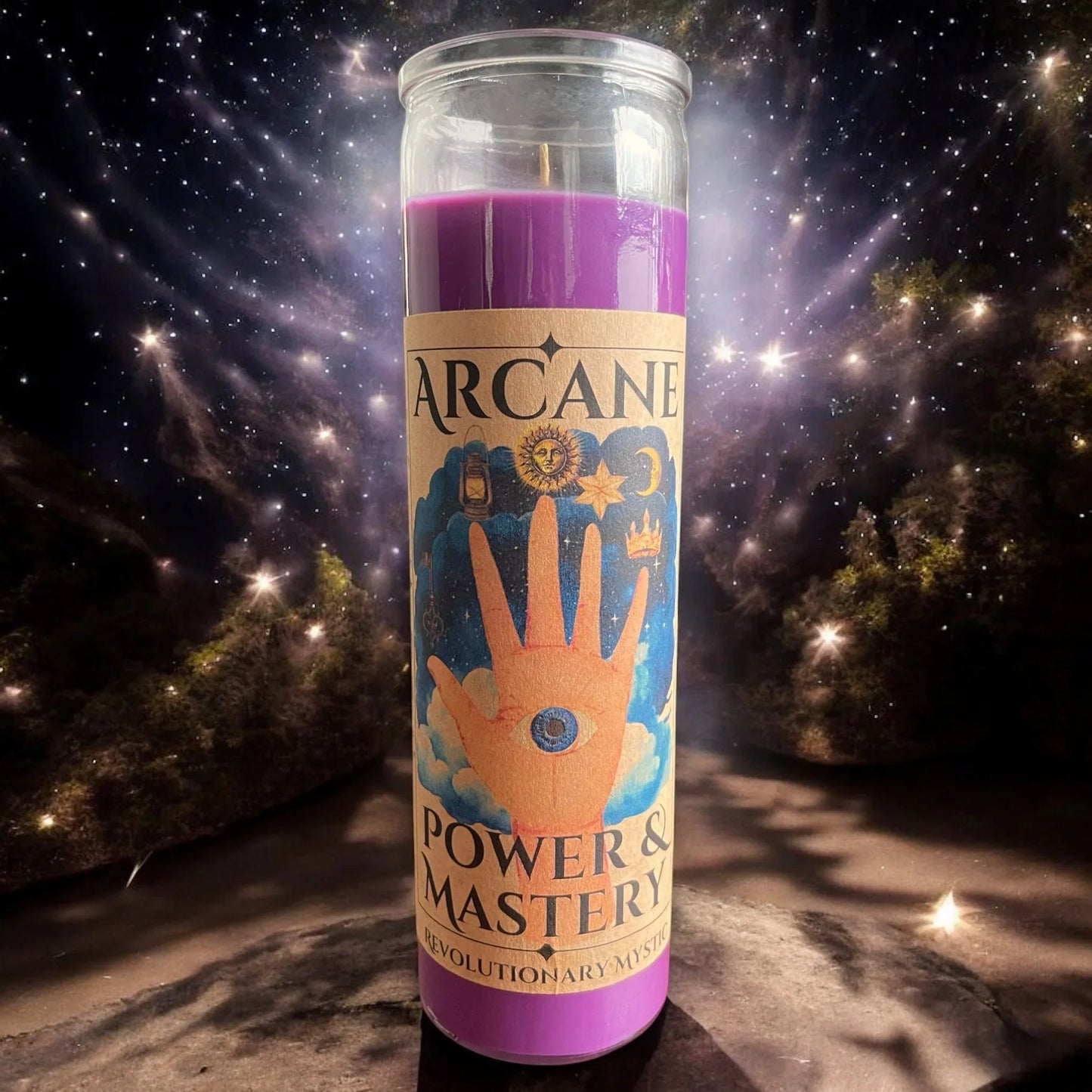 Arcane Power and Mastery Spell Candle - Soy Wax Ritual Candle for Power, Mastery, And Self - Command - Revolutionary Mystic