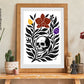 Art Print - "Skull Garden" Folk Art Minimal Modern Botanical - Revolutionary Mystic