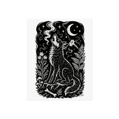 Art Prints - "Inoxia" Monochrome Mystical Wolf Folk - Revolutionary Mystic