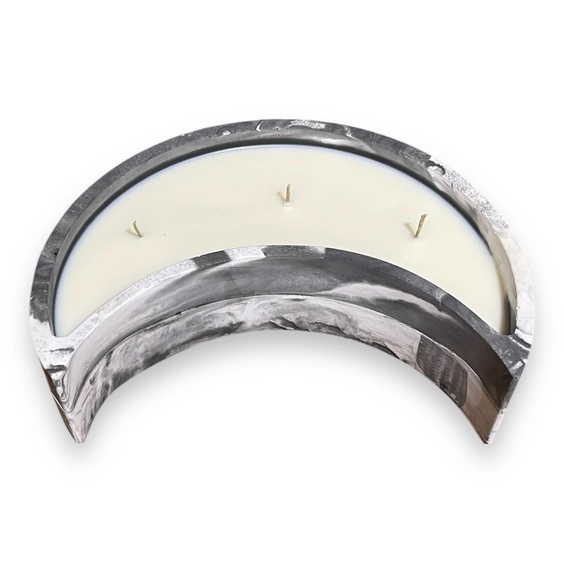 Crescent Moon Jesmonite Triple - Wick Candle - Large - Revolutionary Mystic