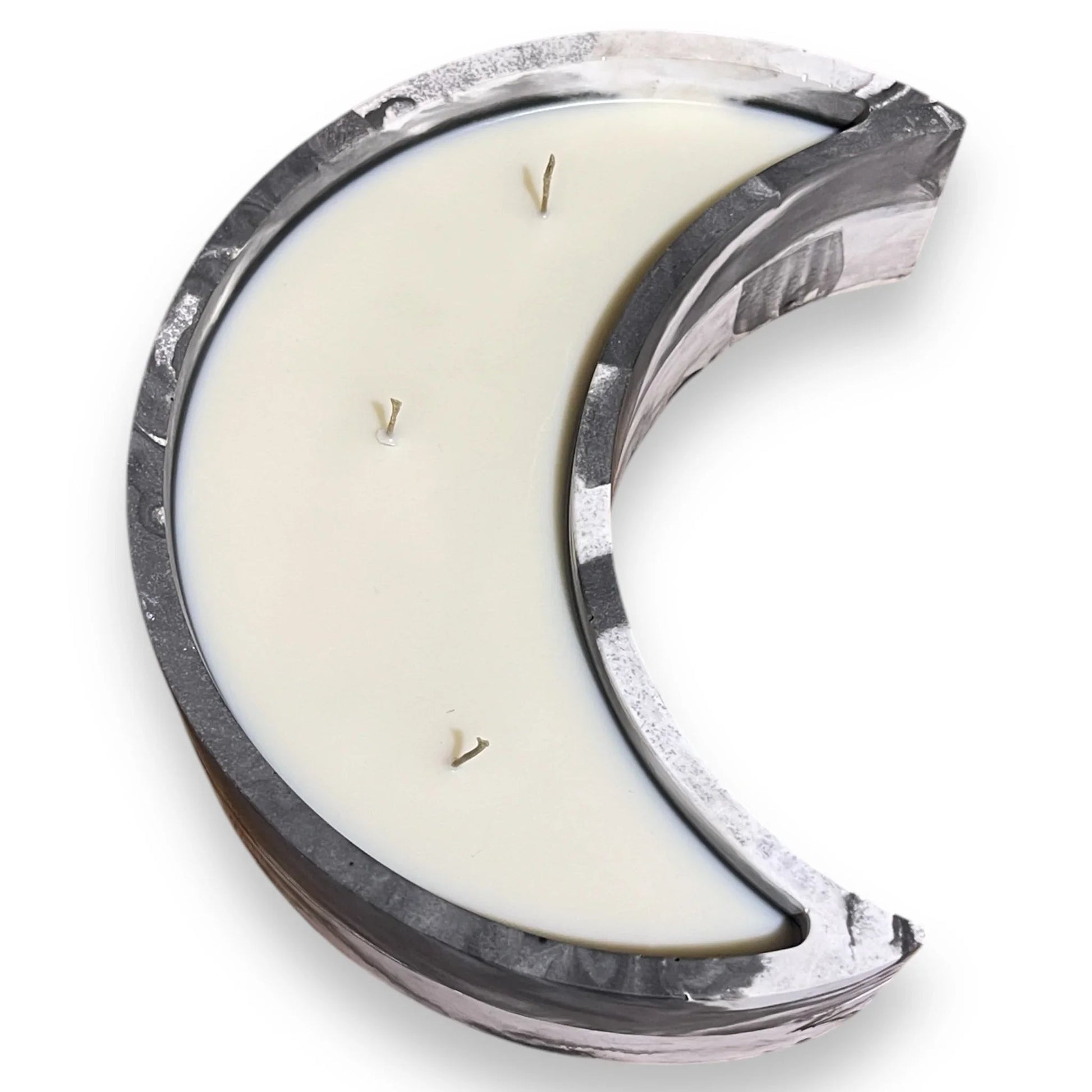 Crescent Moon Jesmonite Triple - Wick Candle - Large - Revolutionary Mystic