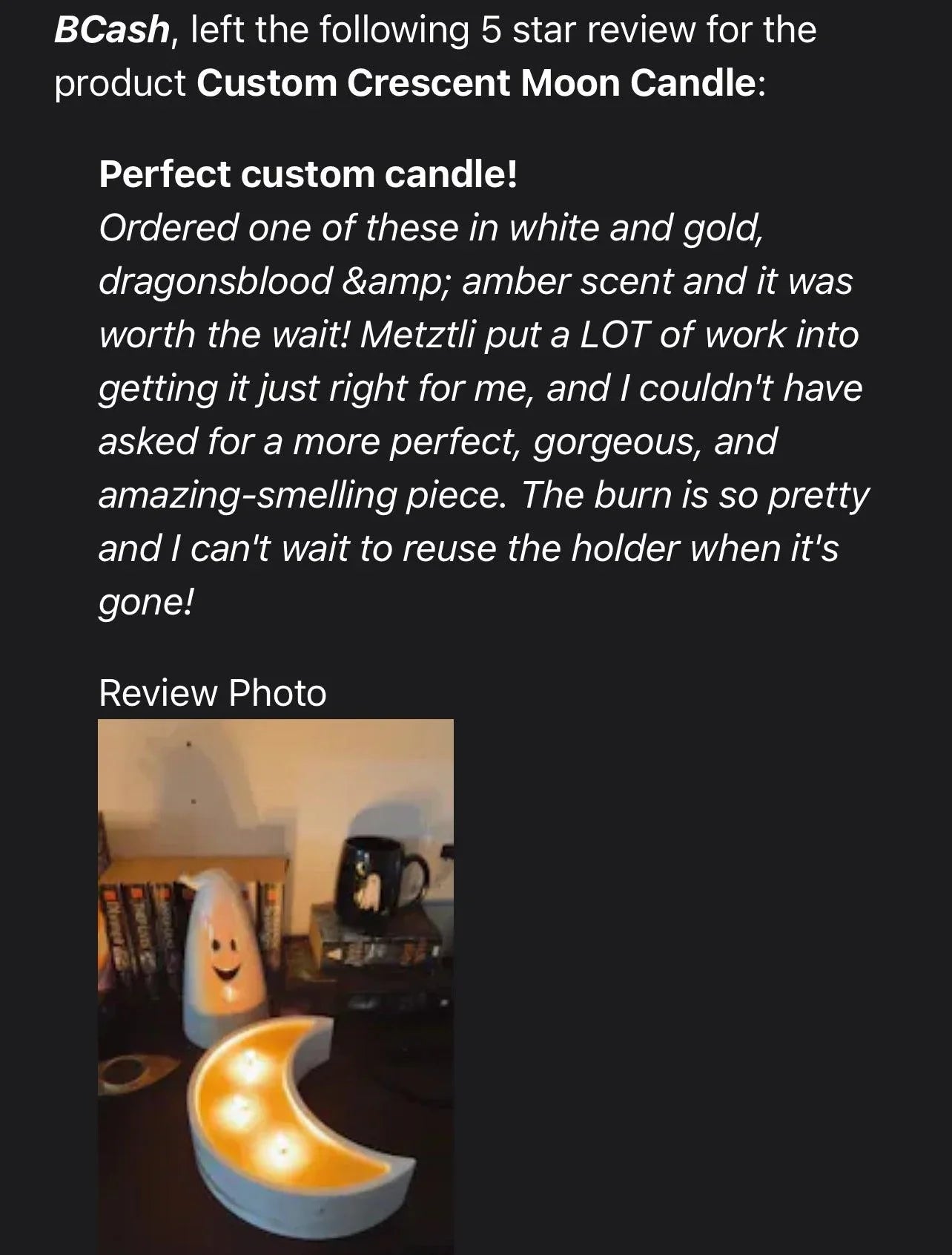 Custom Crescent Moon Candle - Revolutionary Mystic