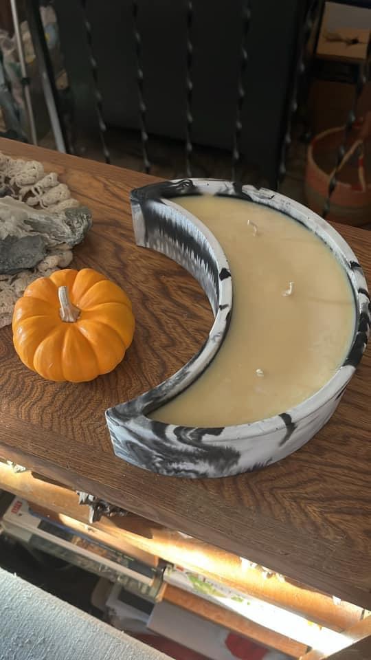 Custom Crescent Moon Candle - Revolutionary Mystic