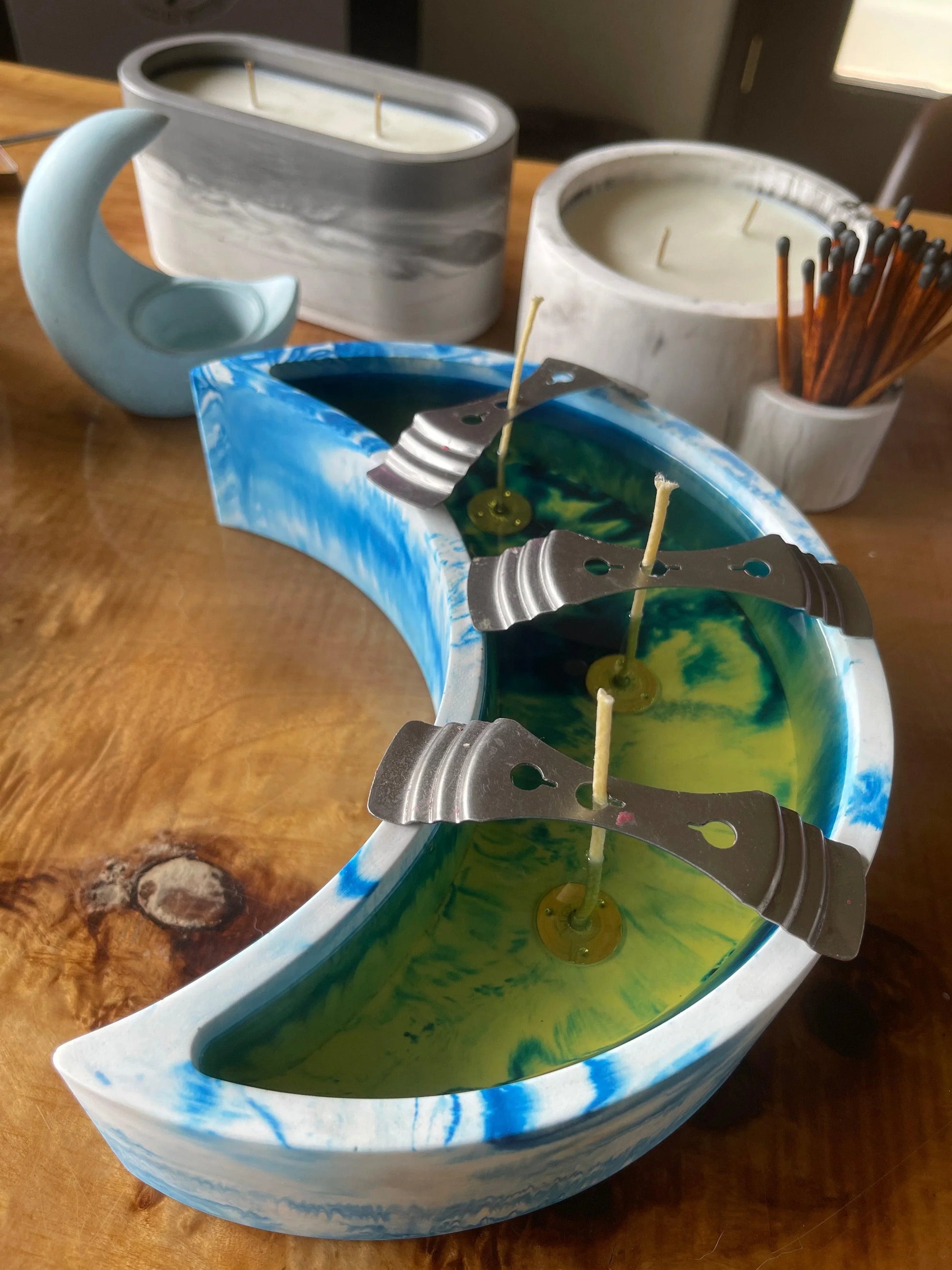 Custom Crescent Moon Candle - Revolutionary Mystic