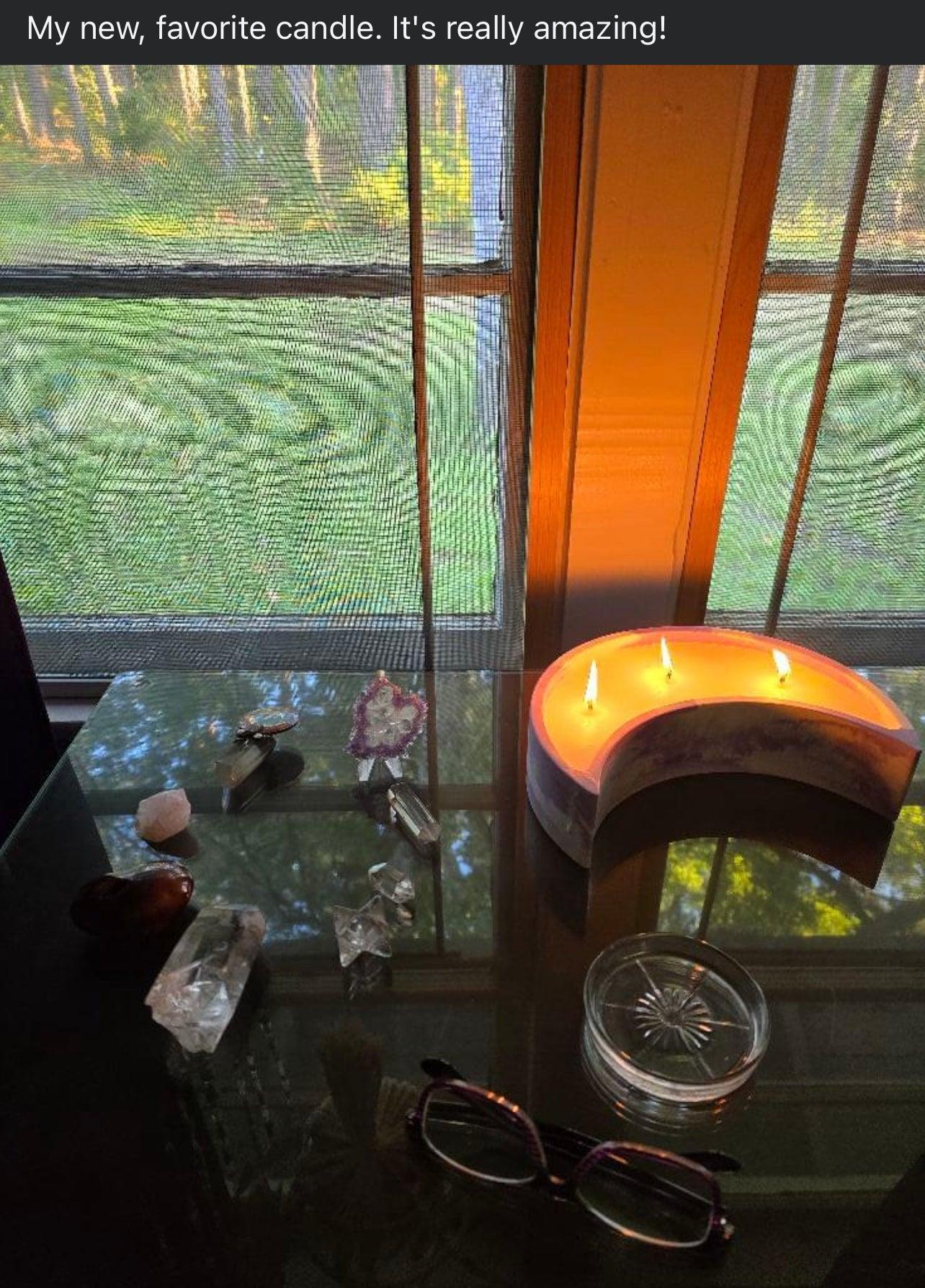 Custom Crescent Moon Candle - Revolutionary Mystic