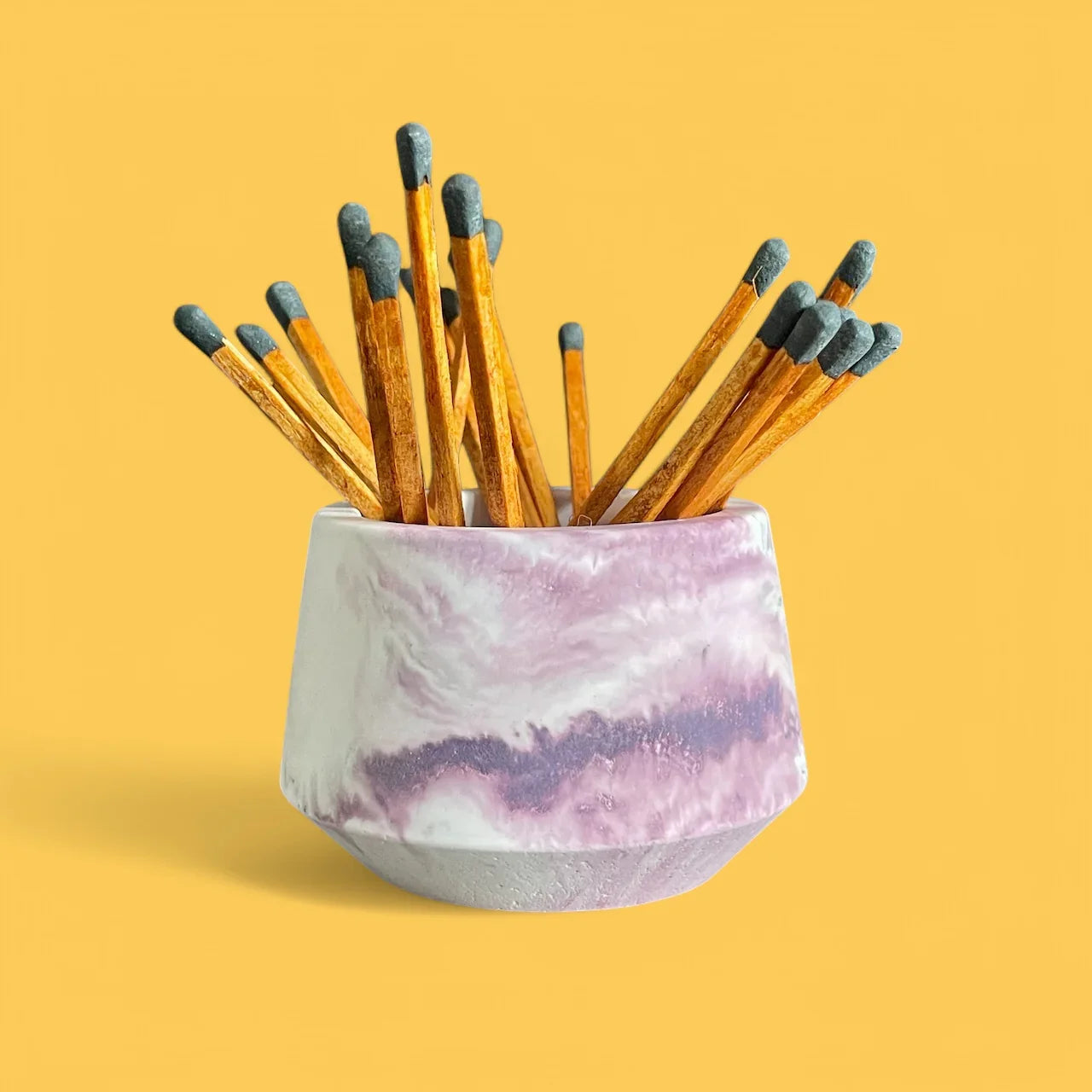 Lavender Jesmonite Matchstick Vessel with Striker - Revolutionary Mystic