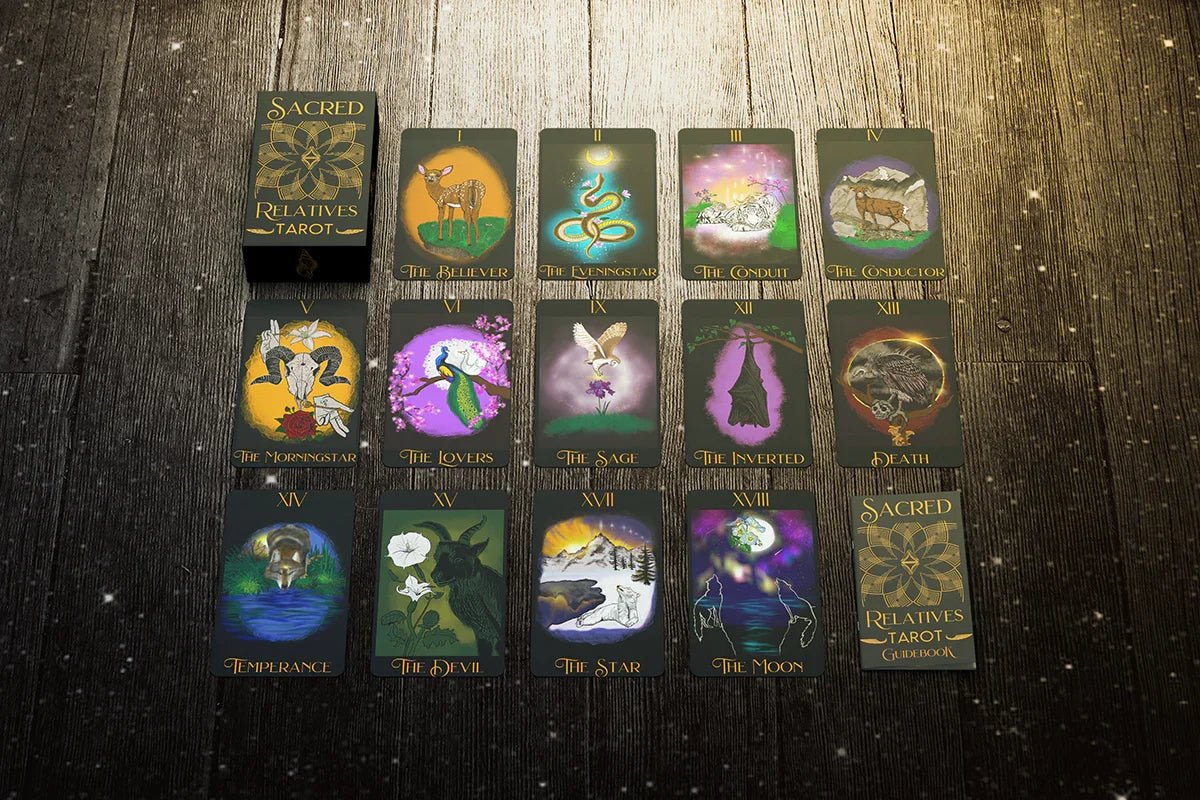 PREORDER Sacred Relatives Tarot Deck – Eco-Centric & Animism-Inspired Tarot, Black & Indigenous Created, Hand-Illustrated Indie Tarot Deck - Revolutionary Mystic