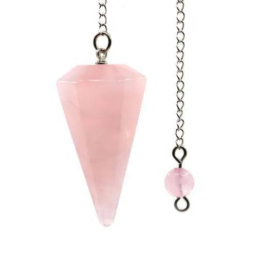 Rose Quartz Pendulum Faceted - Revolutionary Mystic